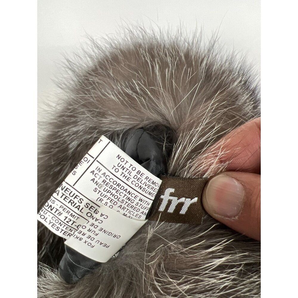 FRR Men Silver Fox Fur Black Leather Trapper Hat Winter Ear Flaps - Picture 4 of 8